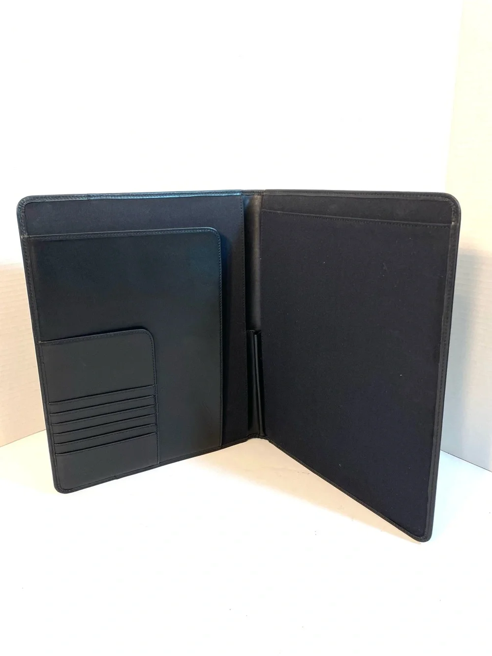 HARTMANN Black Leather Padfolio Tablet Pad Holder